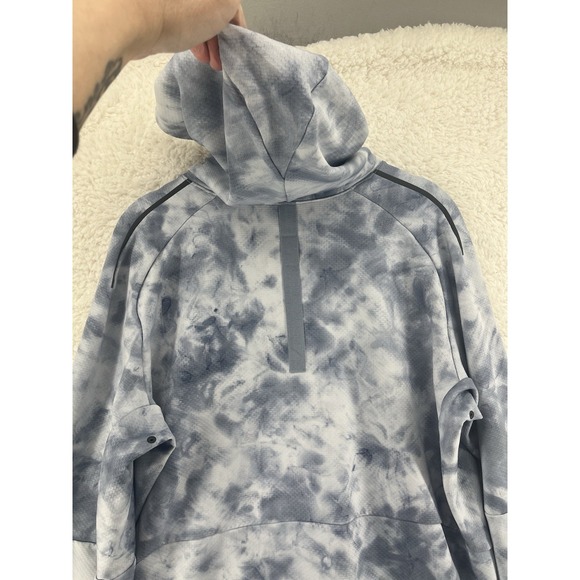 Lululemon Textured Tech Hoodie Large Mens Blue Tie Dye Pullover Sweatshirt - Picture 7 of 7